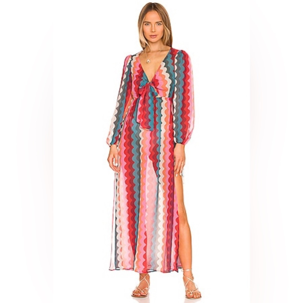Beach Riot Chevron Wave Cover-Up Dress (Worn Once)
